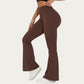 High Waist Flare Leg Yoga Pants with Stretch Fit and Contoured Waistband