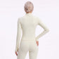 Full Zip Workout Jacket with Thumbholes and Zipper Pockets