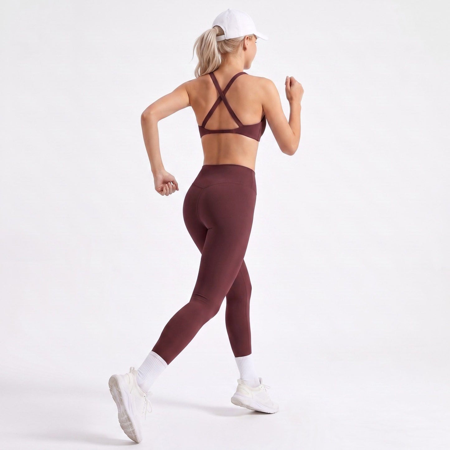 Cross Back Sports Bra Scoop Neck Workout Top
