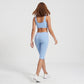 High Waist Capri Leggings Side Slit Cropped Workout Yoga Pants