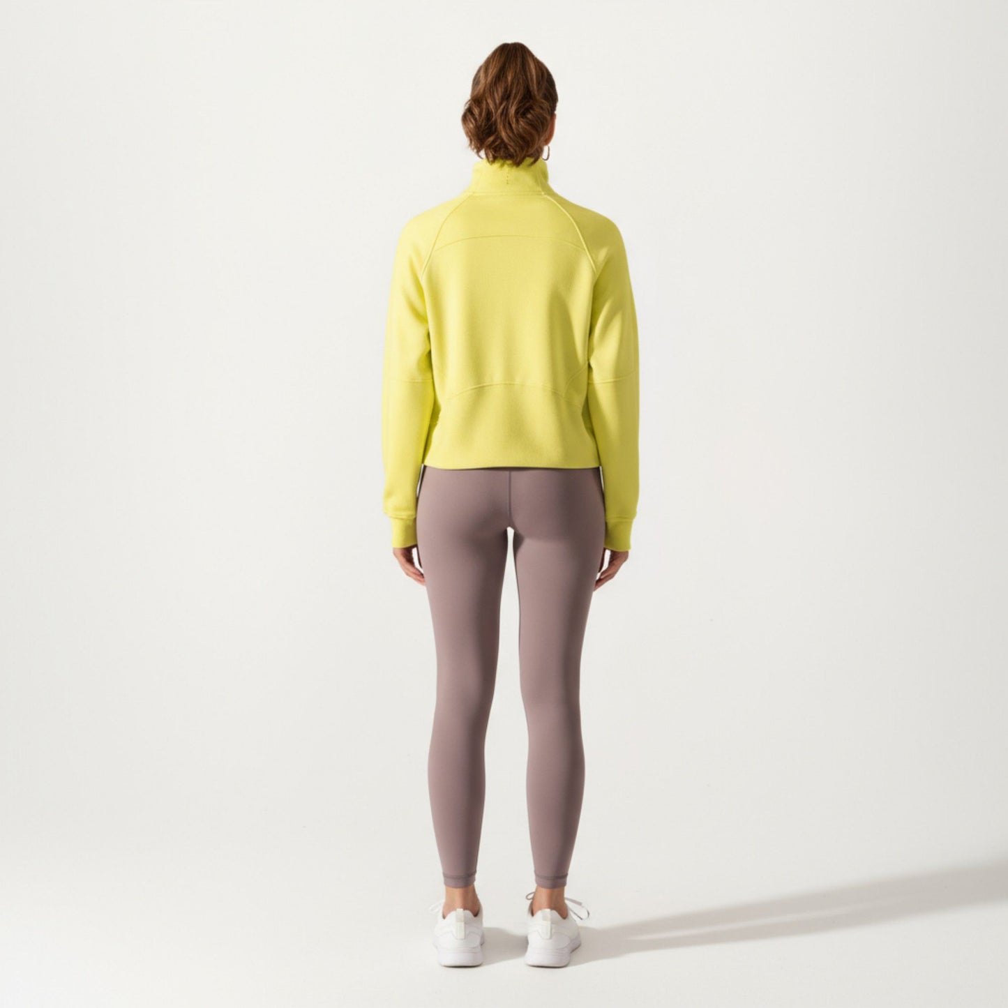 Long Sleeve Half Zip Pullover Sweatshirt with High Collar and Kangaroo Pocket Design