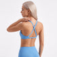 Cross Back Sports Bra Scoop Neck Workout Top