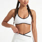 Padded Halter Sports Bra Tank Top Contrast Trim Workout Yoga Crop Top