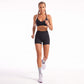 V Neck Sports Bra with Slim Straps Fitted Workout Top for Yoga Running Gym Training