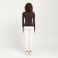 Seamless Long Sleeve Fitted Top with Thumbhole Cuffs and Crew Neck