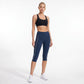 High Waist Side Stripe Capri Leggings Wide Waistband Cropped Workout Yoga Pants