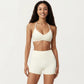 Halter Sports Bra with V Neckline and Smooth Stretch Fit