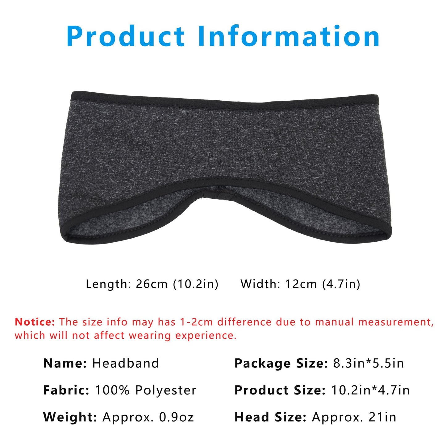Sports Headband Moisture-Wicking for Running Workouts Exercise Men and Women Winter Ear Warmer