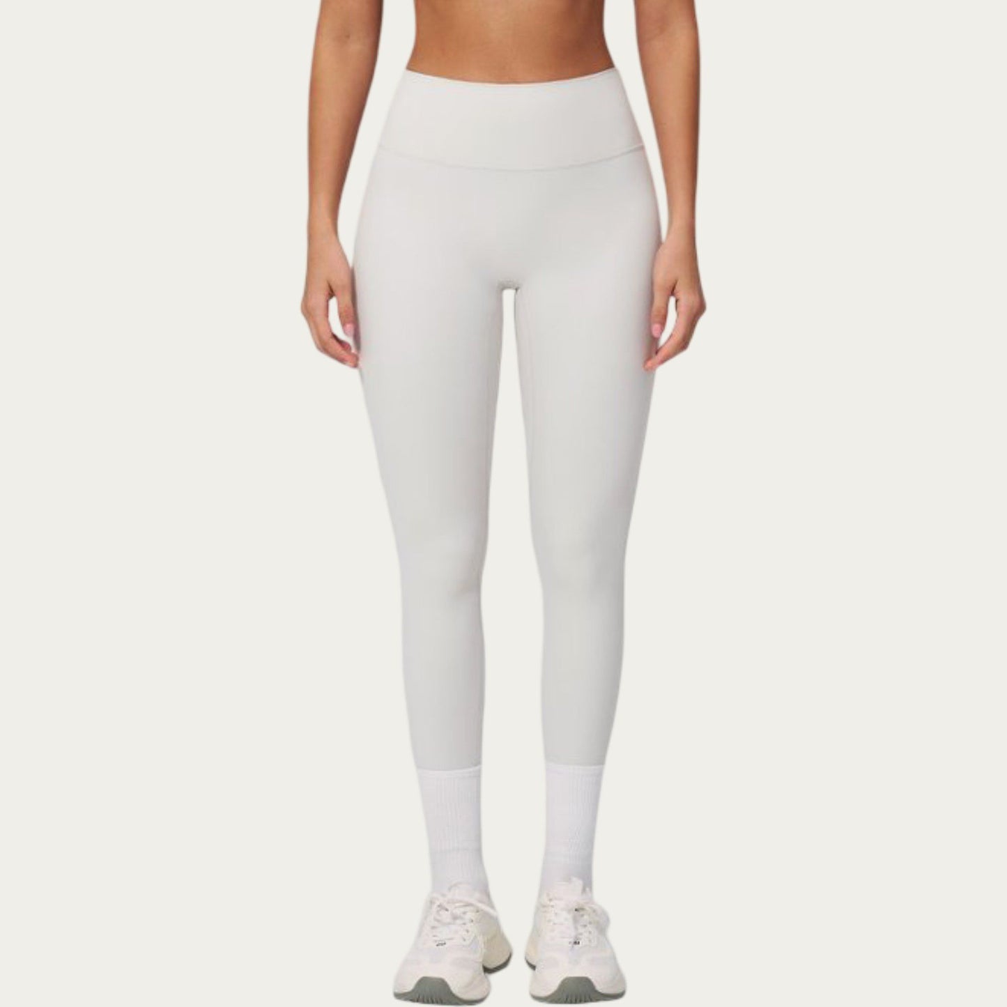 High Waist Leggings with Smooth Stretch Fabric and Curved Seam Detail