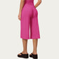 High Waist Capri Wide Leg Pants with Smooth Stretch Fabric and Relaxed Fit