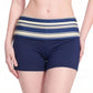Striped Foldover Waist Fitted Athletic Shorts for Workouts Running and Everyday Activewear