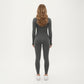 Seamless Long Sleeve Cropped Top with Thumbhole Cuffs and Fitted Waistband