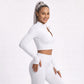 Cropped Full Zip Workout Jacket with Thumbholes