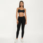 Strappy Sports Bra with Adjustable Cross Back and Scoop Neck Front
