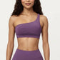 One Shoulder Sports Bra with Asymmetric Strap and Smooth Stretch Fit