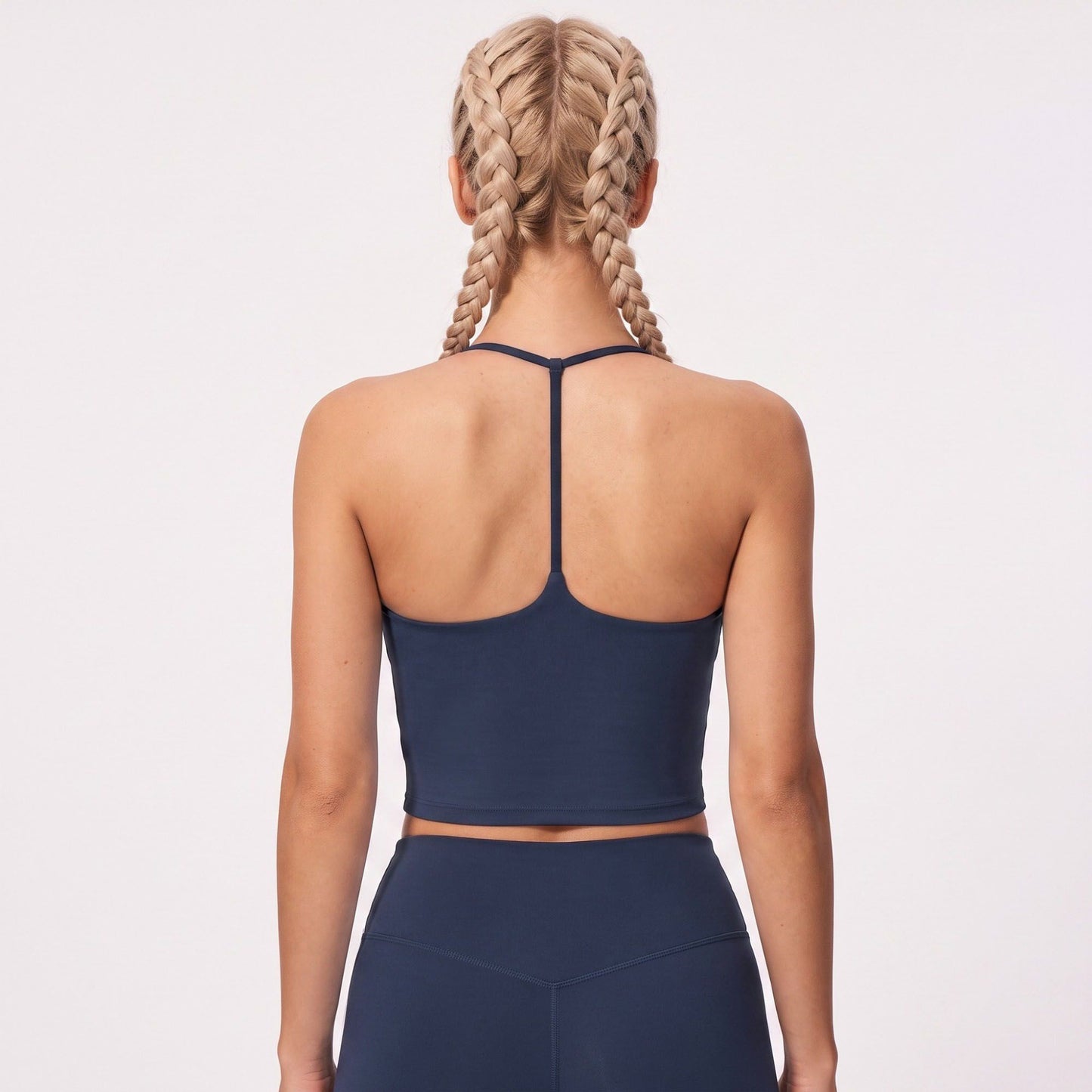 Halter Racerback Workout Tank V Neck Fitted Crop Top