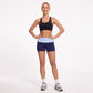 Foldover Waist Biker Shorts Stretch Workout Yoga Shorts