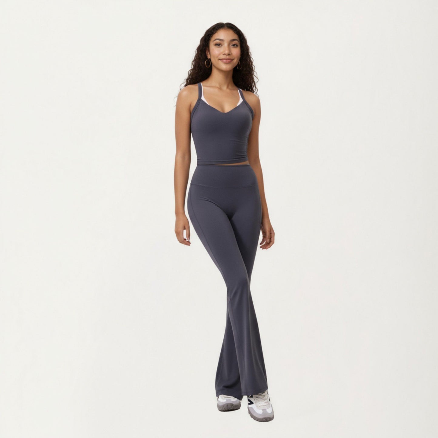 High Waist Flare Sweatpants with Seamless Stretch Fit