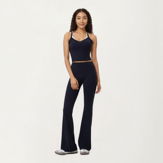 High Waist Flare Sweatpants with Seamless Stretch Fit