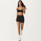 Halter Sports Bra with Open Back and Smooth Stretch Athletic Fit