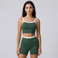 Padded Sleeveless Longline Sports Bra Tank Top Scoop Neck Workout Yoga Crop Top
