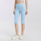 High Waist Capri Leggings with Side Slit Hem Smooth Stretch Pull On Workout Yoga Pants
