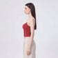 Contrast Trim Double Strap Cropped Cami Tank Top with Fitted Light Support Activewear Design