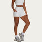 High Waist Biker Shorts with Side Pockets and Smooth Stretch Fit