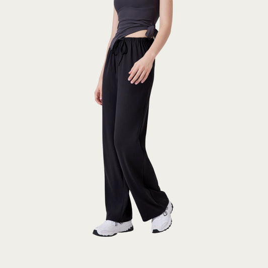High Waist Drawstring Wide Leg Sweatpants with Relaxed Fit