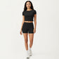 Short Sleeve Cropped Active Top with Crew Neck and Smooth Stretch Fit