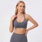 Padded Adjustable Strap Sports Bra Tank Top V Neck Workout Yoga Crop Top