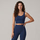 Padded Sleeveless Longline Sports Bra Tank Top Scoop Neck Workout Yoga Crop Top