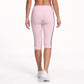 Foldover Waist Capri Leggings with Contrast Side Stripes