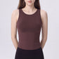 Sleeveless High Neck Cropped Yoga Tank Fitted Workout Activewear Top