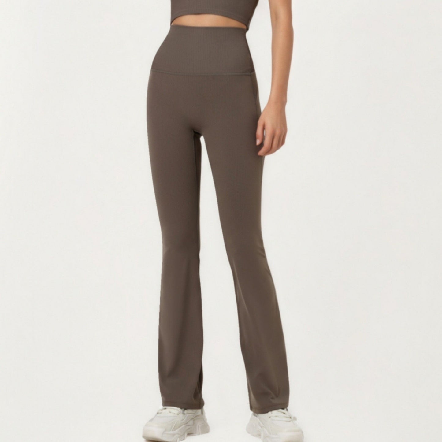 High Waist Flare Sweatpants with Slim Fit Stretch Fabric