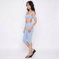 Off Shoulder Bandeau Sports Bra with Arm Strap Detail Smooth Stretch Active Top and Minimal Cropped Fit