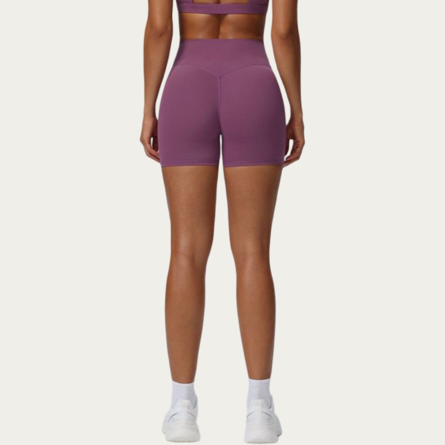 High Waist Biker Shorts with Smooth Stretch Knit Fabric