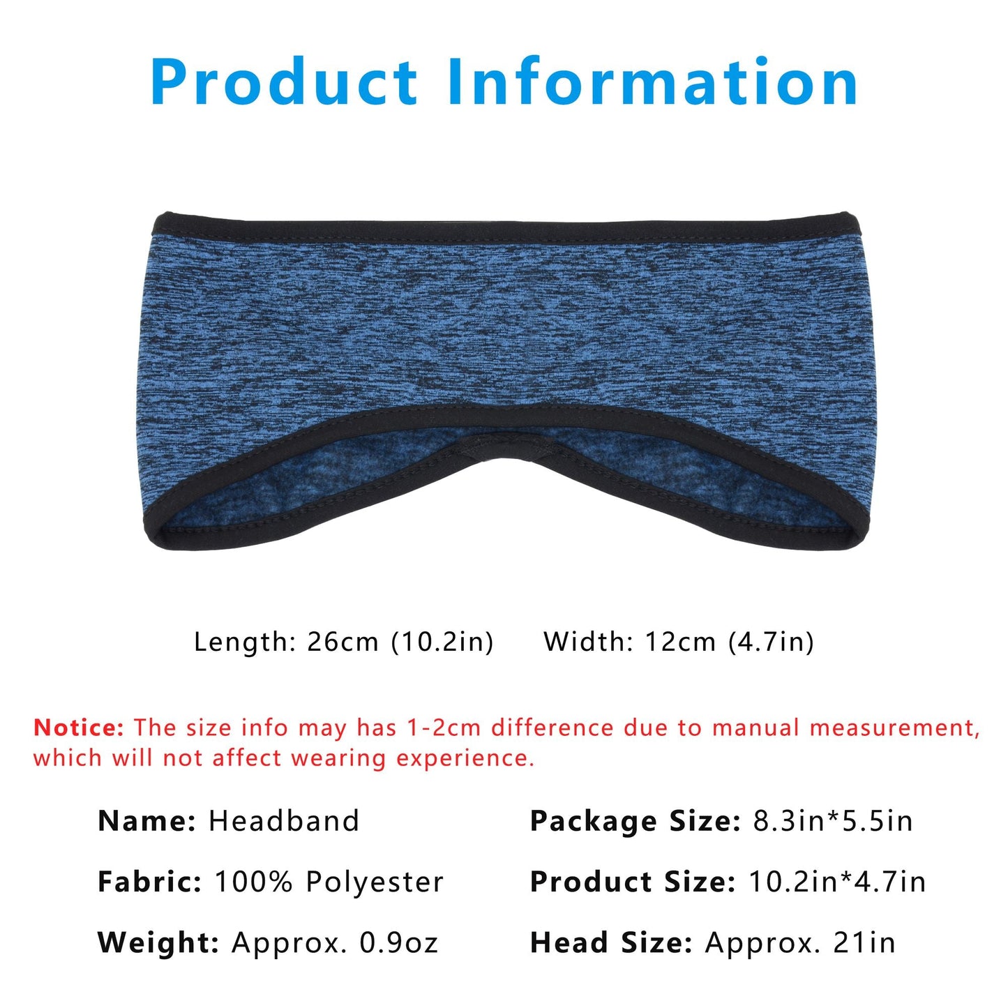Sports Headband Moisture-Wicking for Running Workouts Exercise Men and Women Winter Ear Warmer