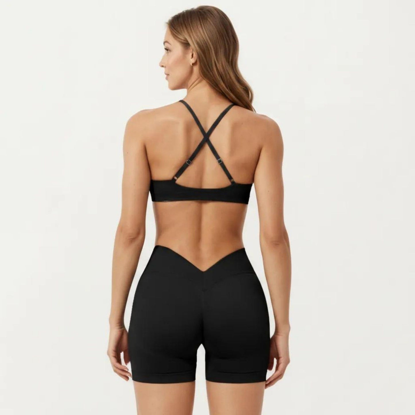 Strappy Sports Bra with Crisscross Back and Smooth Stretch Fit