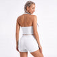Halter Wrap Front Workout Tank V Neck Fitted Crop Top