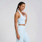 Padded Halter Longline Sports Bra Tank Top Scoop Neck Workout Yoga Crop Top