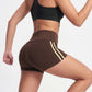 High Waisted Side Stripe Yoga Shorts Butt Lifting Workout Shorts