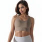 Scoop Neck Stretchy Cropped Banded Criss Cross Back Sports Bra