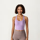Cross Back Sports Tank Top with Scoop Neckline and Wide Supportive Band