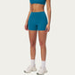 High Waist Mini Biker Shorts with Smooth Stretch Fabric and Seam Detail