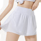 High Waist 2-in-1 Athletic Shorts with Layered Design and Stretch Fabric