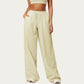 Wide Leg Lounge Pants with Elastic Waistband and Relaxed Draped Fit
