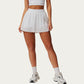 Pleated Athletic Skort with Built-In Shorts and Side Pocket
