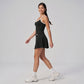 Contrast Trim Cami Tank Top Scoop Neck Sleeveless Workout Yoga Tennis Activewear Top