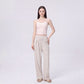 Contrast Trim Double Strap Cropped Cami Tank Top with Fitted Light Support Activewear Design
